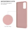 A pink phone case is shown with a close-up of its microfiber lining. Podgląd zdjęcia produktu