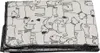 A folded blanket with a pattern of dogs. Produktbild-Vorschau