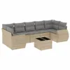 Design 8-tlg. Garten-Sofagarnitur mit Kissen Beige Poly Produktbild-Vorschau 2