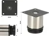 SWANEW 4x Möbelfuß Möbelfüsse Edelstahl Fuss Durchmesser 40 Produktbild-Vorschau 2