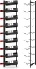 Two black metal wine racks, one filled with wine bottles, are shown against a white background. Náhled obrázku produktu