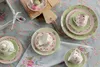 Clayre & Eef jídelní talíř Ø 26 cm zeleno-béžový porcelán Náhled obrázku produktu 3