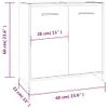 A line drawing of a bathroom cabinet with dimensions indicated. Produktbild-Vorschau