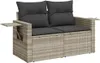8-tlg. Garten-Sofagarnitur mit Kissen Hellgrau Poly Rattan Produktbild-Vorschau 5