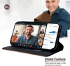 A phone case is shown in a stand-up position, displaying a video call on its screen. The background shows a blurred image of a man. Produktbild-Vorschau