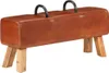 vidaXL Bank Turnbock-Design Braun 110 cm Echtleder Produktbild-Vorschau 8