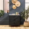 Mobile da esterno in acciaio con 3 cassetti, 80cm, Nero Anteprima dell’immagine prodotto 6