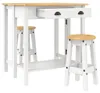 vidaXL Juego de 3 piezas para bar, color blanco, madera Vista previa de la imagen del producto 7