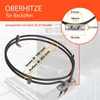 A heating element for an oven is shown with dimensions and compatibility information. Produktbild-Vorschau