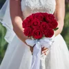 12 Stück Rot Künstliche Rosen, Künstliche Flanellblumen, Produktbild-Vorschau 5