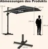 Diagram showing the dimensions of a patio umbrella and a person for scale. Podgląd zdjęcia produktu