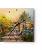 Wanduhr - Quadrat - Glasuhr - Garten Blumen Sommer - Produktbild-Vorschau 1
