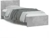 A bed frame with a headboard and bedding, presented on a white background. Voir les images du produit
