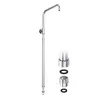 A chrome-plated shower arm and adapter kit against a white background. Podgląd zdjęcia produktu