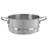 A stainless steel steamer pot with two handles against a white background. Voir les images du produit