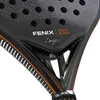 Close-up of a black padel racket with orange and white accents. Produktbild-Vorschau