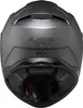 The back view of a matte black motorcycle helmet. Produktbild-Vorschau