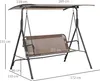 Outsunny 2-Sitzer Hollywoodschaukel mit Sonnendach Patio Produktbild-Vorschau 3