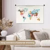 MuchoWow® Wandteppich Wandbehang Weltkarte - Zitate - Produktbild-Vorschau 2