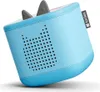 A blue Tonies Toniebox starter set with gray ears and a pink accent on top, shown at an angle against a white background. Produktbild-Vorschau