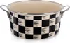 A black and white checkered pot with two handles. Voir les images du produit