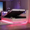 Lit 90x200 cm, canapé-lit avec éclairage LED, prise Voir les images du produit 5