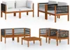 vidaXL 5-tlg. Garten-Lounge-Set mit Kissen Cremefarbenes Produktbild-Vorschau 18