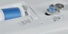 Close-up view of a sewing machine showing a spool of blue thread and a bobbin. Náhľad obrázku produktu