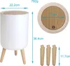 Intirilife Kosmetikeimer hoher Mülleimer in Weiß mit beiger Produktbild-Vorschau 2