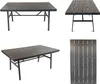 A collage of four images showing a rectangular outdoor table from different angles. Produktbild-Vorschau