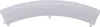 A white plastic curved handle is shown from a slightly elevated front-on perspective against a white background. Produktbild-Vorschau