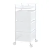 A white rolling cart with three mesh baskets and a top shelf, shown against a white background. Podgląd zdjęcia produktu