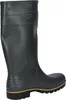 A side view of a green rubber boot on a white background. Produktbild-Vorschau