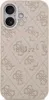 A close-up, front-facing studio shot of a pink Guess branded iPhone case with a gold logo. Náhled obrázku produktu