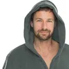 Malibu Bademantel XXXL grau Mikrofaser  280g/m² Kapuze Produktbild-Vorschau 3