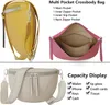 Damen Crossbody Umhänge Hand Tasche Echt  30618 Taupe Produktbild-Vorschau 6