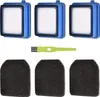 A set of vacuum cleaner filters and a cleaning brush are displayed against a white background. Produktbild-Vorschau