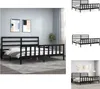 vidaXL Massivholzbett mit Kopfteil Schwarz 200x200 cm -  Produktbild-Vorschau 1