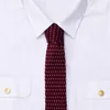 DonDon schmale Strickkrawatte 5 cm - dunkelrot mit weißen Produktbild-Vorschau 5