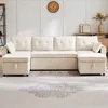 Merax Ecksofa, U-Form Sofa mit Schlaffunktion und Produktbild-Vorschau 4