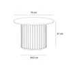 A line drawing of a round table with dimensions indicated. Produktbild-Vorschau