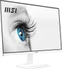 A white MSI monitor displaying a close-up of a blue eye with long eyelashes. Voir les images du produit