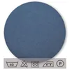 Kissenbezug rund 80 cm blau Leinenoptik Kissenhülle Produktbild-Vorschau 3