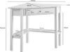 A diagram of a white corner desk with dimensions labeled. Anteprima dell’immagine prodotto