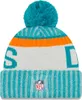 New Era NFL SIDELINE Winter Bobble Mütze - Miami Dolphins Náhľad obrázku produktu 2