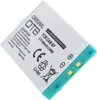 A close-up, angled view of a white and teal rechargeable battery for a gaming device. Produktbild-Vorschau