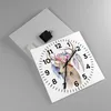 Wanduhr - Quadrat - Glasuhr - Lieber Kopf hipster Produktbild-Vorschau 2