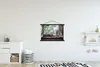 MuchoWow® Textilposter Zypresse Katze aus dem Fenster 90x60 Produktbild-Vorschau 2