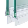 Close-up view of two shower door seals attached to glass panels. Produktbild-Vorschau