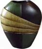Wazon ceramiczny w kolorach ciemnej zieleni i beżu 18x15x7 Podgląd zdjęcia produktu 1